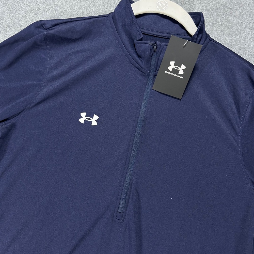 Under Armour 1/2 Zip Pullover Team Tech Womens M Navy Blue Athletic Activewear
